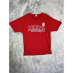 Indiana University Hoosiers Graphic Tee TShirt Large Hanes Collegiate Red White